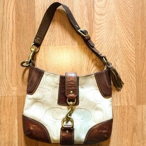 Leather Coach bag tote with signature C's